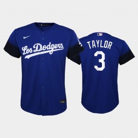 2021 City Connect Dodgers #3 Chris Taylor Replica Royal Youth Jersey