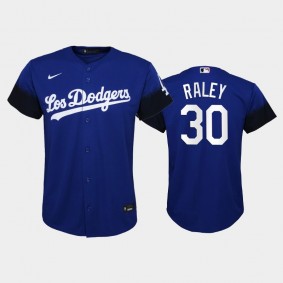 2021 City Connect Dodgers #30 Luke Raley Replica Royal Youth Jersey