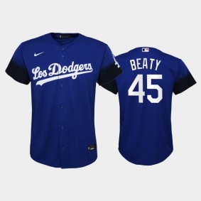 2021 City Connect Dodgers #45 Matt Beaty Replica Royal Youth Jersey