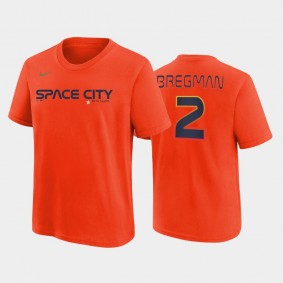 Houston Astros Youth 2022 City Connect Legend Orange Alex Bregman T-shirt