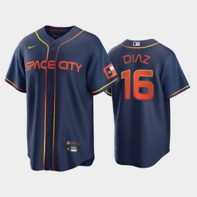 2022 City Connect Astros #16 Aledmys Diaz Replica Navy Jersey