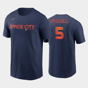 Men's #5 Jeff Bagwell Houston Astros Navy 2022 City Connect Name & Number T-shirt