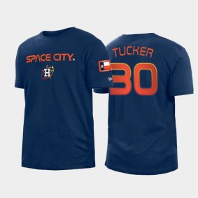 Men's #30 Kyle Tucker Houston Astros Navy 2022 City Connect Team T-shirt