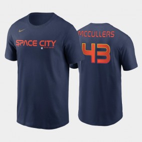 Men's #43 Lance McCullers Jr. Houston Astros Navy 2022 City Connect Name & Number T-shirt