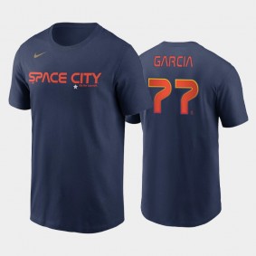 Men's #77 Luis Garcia Houston Astros Navy 2022 City Connect Name & Number T-shirt