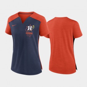 Women's V-Neck Houston Astros Navy 2022 City Connect Exceed Boxy T-shirt