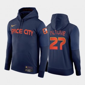 Dark Blue 2022 City Connect Astros #27 Jose Altuve Pullover Hoodie