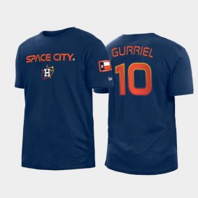 Men's #10 Yuli Gurriel Houston Astros Navy 2022 City Connect Team T-shirt