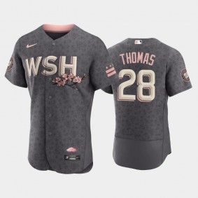 Washington Nationals Lane Thomas Bloom Authentic Gray Men's 2022 City Connect Jersey