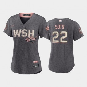 Washington Nationals 2022 City Connect #22 Juan Soto Gray Replica Women's Jersey