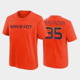 Houston Astros Youth 2022 City Connect Legend Orange Justin Verlander T-shirt