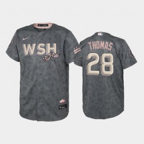 #28 Lane Thomas 2022 City Connect Nationals Replica Bloom Gray Jersey