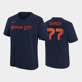 Houston Astros Youth 2022 City Connect Name & Number Navy Luis Garcia T-shirt