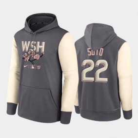 Men's 2022 City Connect Nationals #22 Juan Soto Pullover Authentic Collection Gray Hoodie