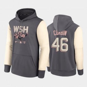 Men's 2022 City Connect Nationals #46 Patrick Corbin Pullover Authentic Collection Gray Hoodie