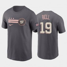 Men's #19 Josh Bell Washington Nationals Gray 2022 City Connect Graphic T-shirt