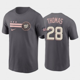 Men's #28 Lane Thomas Washington Nationals Gray 2022 City Connect Graphic T-shirt