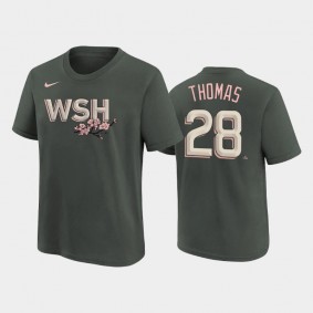 Youth #28 Lane Thomas Washington Nationals Gray 2022 City Connect Name Number T-shirt