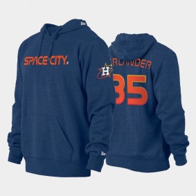 #35 Justin Verlander Pullover Navy Men's 2022 City Connect Houston Astros Hoodie