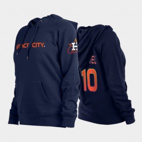 Women's 2022 City Connect Astros #10 Yuli Gurriel Pullover Navy Hoodie