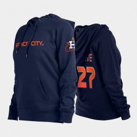 Women's 2022 City Connect Astros #27 Jose Altuve Pullover Navy Hoodie