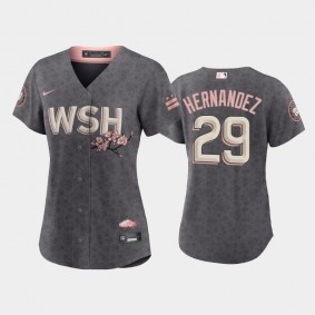 #29 Yadiel Hernandez 2022 City Connect Nationals Replica Bloom Gray Jersey