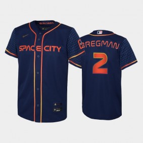 #2 Alex Bregman Youth 2022 City Connect Astros Replica Navy Jersey