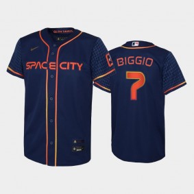 #7 Craig Biggio Youth 2022 City Connect Astros Replica Navy Jersey