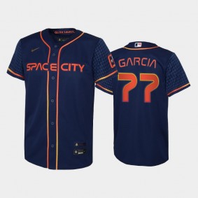 #77 Luis Garcia Youth 2022 City Connect Astros Replica Navy Jersey