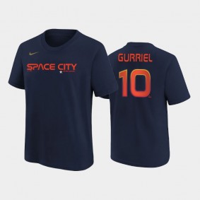 Houston Astros Youth 2022 City Connect Name & Number Navy Yuli Gurriel T-shirt