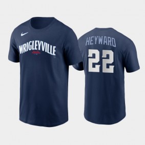 #22 Jason Heyward 2021 City Connect Cubs Navy Men's Name Number T-Shirt