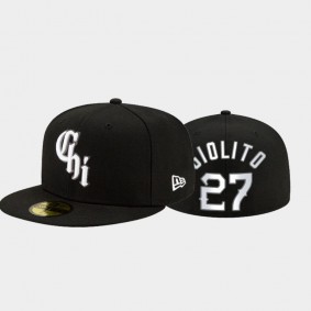 2021 City Connect White Sox Black 59FIFTY Hat Men's #27 Lucas Giolito