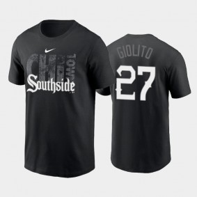 White Sox Black 2021 City Connect #27 Lucas Giolito Black Graphic T-Shirt