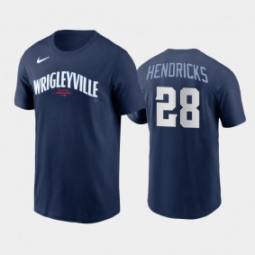 #28 Kyle Hendricks 2021 City Connect Cubs Navy Men's Name Number T-Shirt