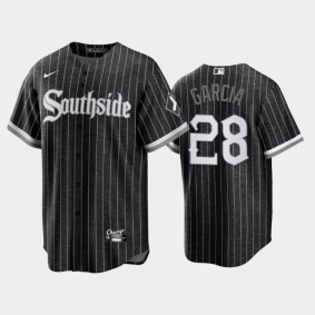 Black 2021 City Connect White Sox #28 Leury Garcia Men's Jersey Replica