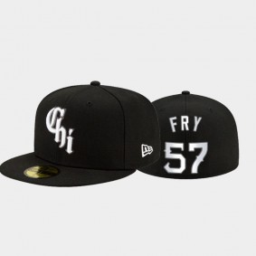 2021 City Connect White Sox Black 59FIFTY Hat Men's #57 Jace Fry