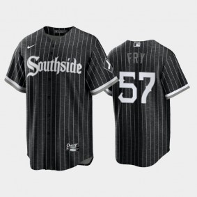 Black 2021 City Connect White Sox #57 Jace Fry Men's Jersey Replica