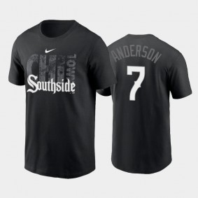 White Sox Black 2021 City Connect #7 Tim Anderson Black Graphic T-Shirt