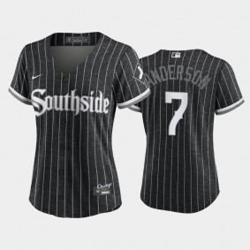 Women's Black 2021 City Connect Chicago White Sox #7 Tim Anderson Replica Jersey