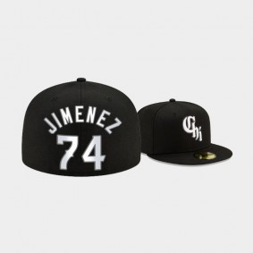 2021 City Connect White Sox Black 59FIFTY Fitted Hat Men's #74 Eloy Jimenez