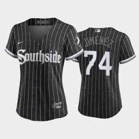 Women's Black 2021 City Connect Chicago White Sox #74 Eloy Jimenez Replica Jersey