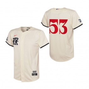 Adolis Garcia Youth Texas Rangers Cream 2023 City Connect Replica Jersey