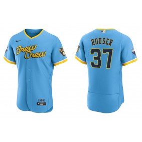 Men's Milwaukee Brewers Adrian Houser Powder Blue 2022 City Connect Authentic Jersey