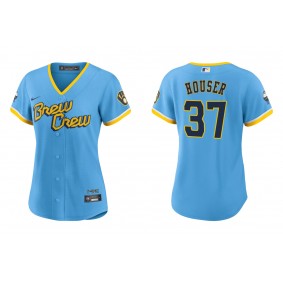 Women's Milwaukee Brewers Adrian Houser Powder Blue 2022 City Connect Replica Jersey