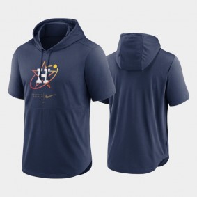 Navy 2022 City Connect Houston Astros Men's Short Sleeve Performance Pullover Hoodie