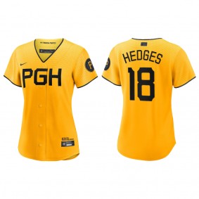 Austin Hedges Women Pittsburgh Pirates Gold 2023 City Connect Replica Jersey