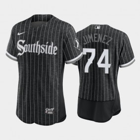 Black Authentic Chicago White Sox #74 Eloy Jimenez Men's Jersey 2021 City Connect