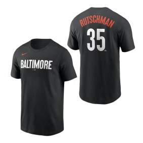 Men's Baltimore Orioles Adley Rutschman Nike Black 2023 City Connect Name & Number T-Shirt