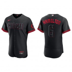 Billy Hamilton Cincinnati Reds Nike Black 2023 City Connect Authentic Jersey