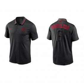 Billy Hamilton Cincinnati Reds Nike Black 2023 City Connect Knit Performance Polo